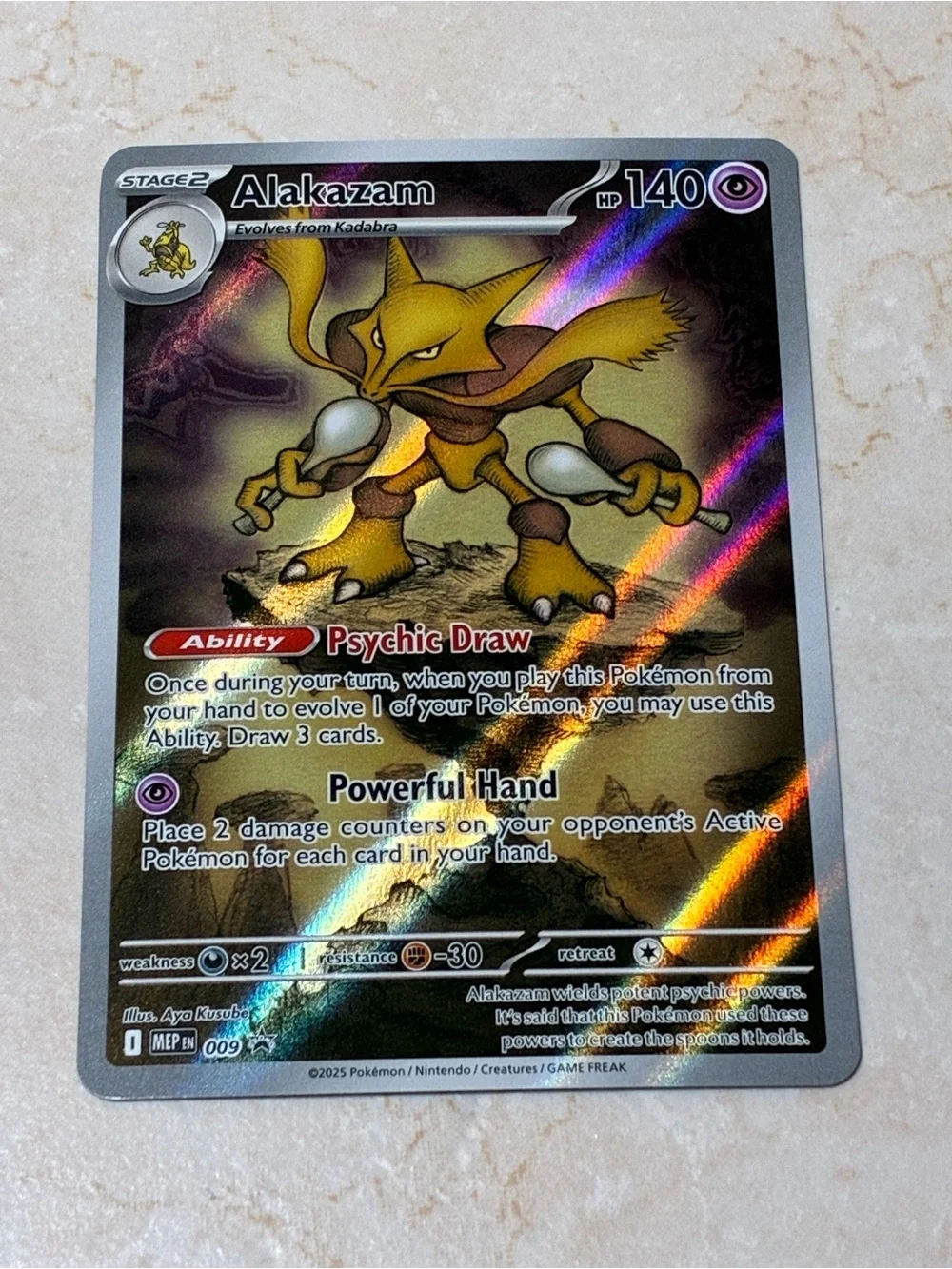 Alakazam Holographic Trading Card -